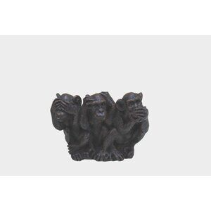 3 Monkeys See No Evil Hear Speak Resin Figurine Heavy AB A B Vintage 92334